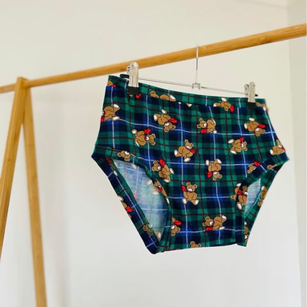 Undies mid rise tartan teddies vintage fabric