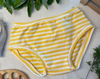 Undies mid rise pineapple stripe yellow cotton spandex