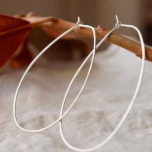 Oval Hoop silver XL, Sterling Silver XL oval hoop, Lightweight, Hammered, Latch Back, Instant Glam, 14K gold filled, rose gold