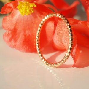 Yellow Gold Diamond Cut Ring, gold filled Stacking Ring, Diamond texture, 14K gold filled, made to order image 2