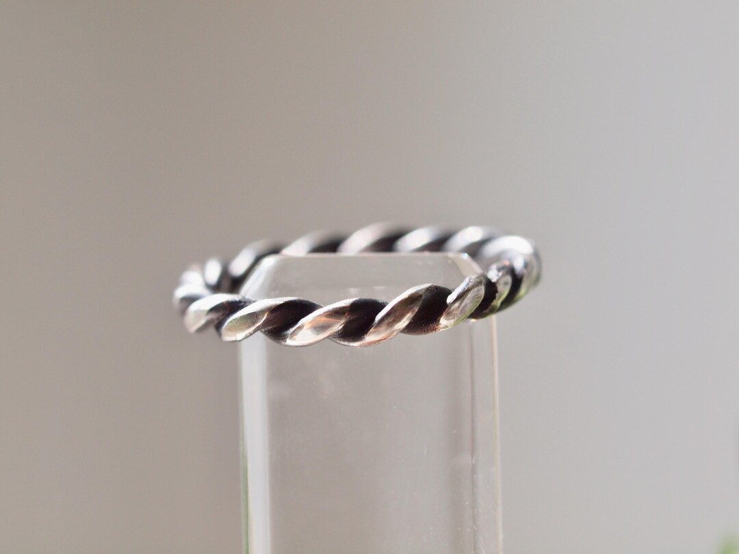 Chunky Sterling Silver Twist Ring - Rope Band - Made to Order - Etsy