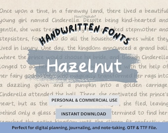 Handwritten Font Hazelnut, Neat Handwriting Font, Commercial Use Font, GoodNotes, Digital Planner, Journal, Logo & Invitation Typeface