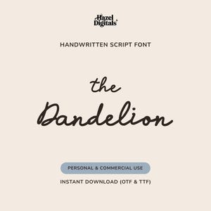 The Dandelion Elegant Cursive Font – Flowy Handwritten Script for Canva, Wedding Invitations and Romantic Aesthetic Branding