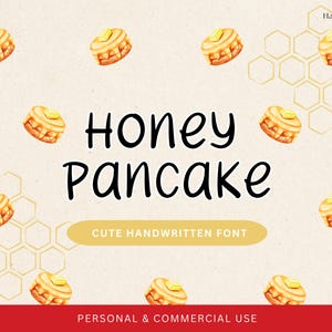 Jolie police manuscrite Honey Pancake, police d'écriture soignée, police de caractères à usage commercial, police de caractères GoodNotes, pour agenda numérique étudiant