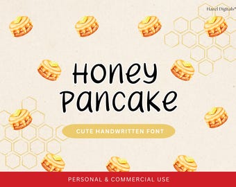 Cute Handwritten Font Honey Pancake, Neat Handwriting Font, Commercial Use Typeface, GoodNotes Study Note Font, For Student Digital Planner