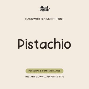 Pistachio Organic Handwritten Script – Modern Font for Canva, Wedding Stationery and Minimalist Brand Logos