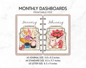 Monthly Dashboards Inserts | Digital Planner Covers| Printable & Digital
