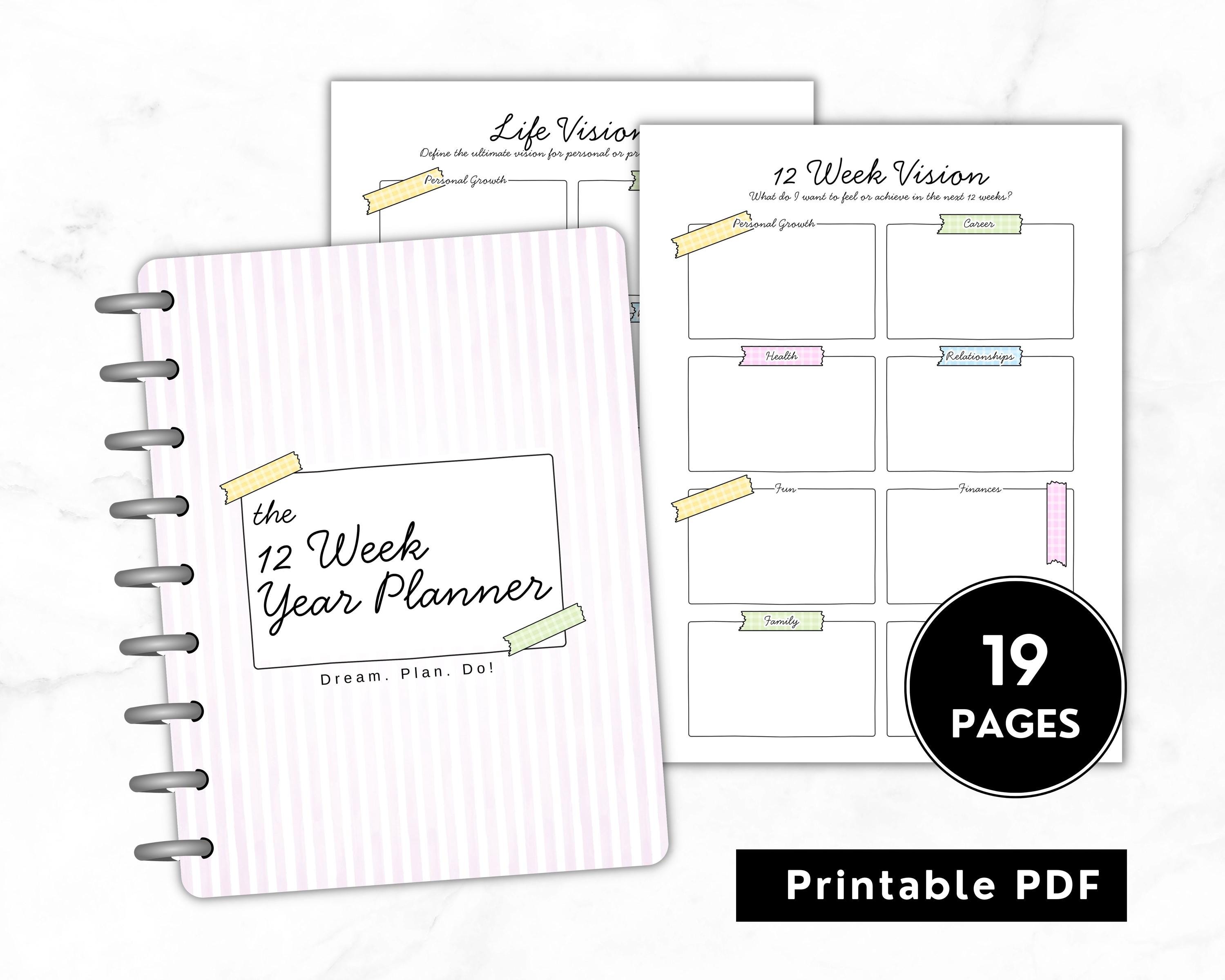 12 Week Planner Printable | 12 Week Year Goal Planner | Productivity ...