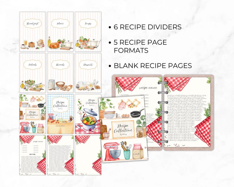 Cookbook Template | Recipe Binder Pages | Canva Editable Recipe Book - Etsy