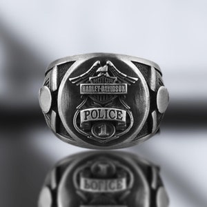 Solid 925 Silver Harley Davidson Biker Motor Cycle unisex Ring