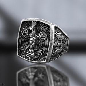 Winged Eagle 925 Sterling Silver Ring: Animal Jewelry for Men