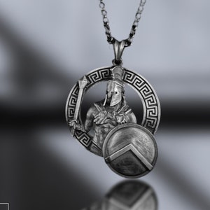 Spartan Helmet Shield Oxidized Mens Necklace, 300 Spartan Warriors Helmet Necklace, Spartan Handmade silver Pendant Valentines gifts for him