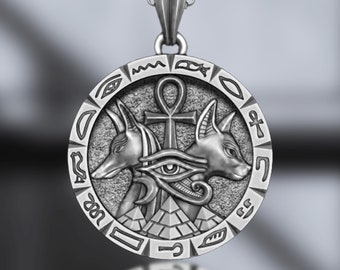 Collana Anubi in argento sterling fatta a mano: ciondolo del dio egizio