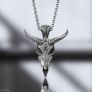 Sterling Silver Baphomet Necklace: Leviathan Cross, Handmade Gothic Jewelry