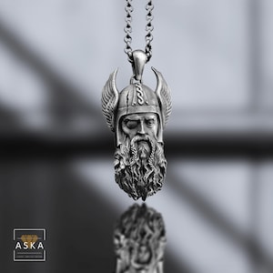 Viking Warrior Pendant – Norse Odin Necklace – Scandinavian Mythology Jewelry for Men – Norse Mythology Pendant – Nordic Warrior Jewelry