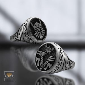 Handmade Sterling Silver Viking Warrior Signet Ring