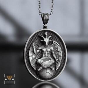Baphomet Necklace: 925 Sterling Silver Occult Pendant