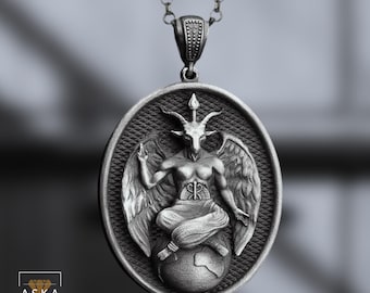 Baphomet Necklace: 925 Sterling Silver Occult Pendant