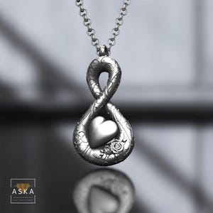 Sterling Silver Infinity Heart Pendant: Handmade Eternal Love Necklace