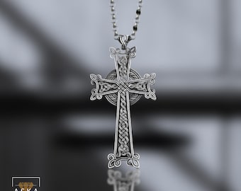 Sterling Silver Celtic Cross Necklace: Religious Pendant