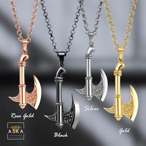 Viking Axe Necklace for Men – 925 Sterling Silver Norse Battle Axe Pendant – Handmade Nordic Amulet Jewelry Gift