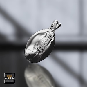 Football Ball Pendant – Sterling Silver or Gold Sports Necklace | American Football Jewelry Gift for Him – Handmade Unisex Charm