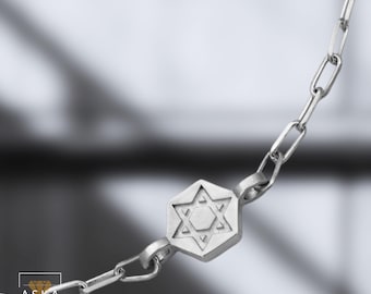 Sterling Silver Star of David Bracelet, Jewish Jewelry Gift