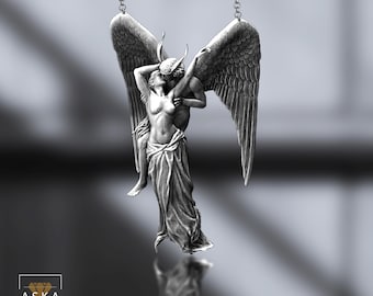 Angel and Demon Embrace – Symbolic Fantasy Jewelry, Duality Mythological Art Piece