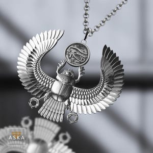 Personalized Egyptian Scarab Necklace – 925 Sterling Silver Pendant – Custom Name Hieroglyph – Ancient Amulet Gift for Him or Her