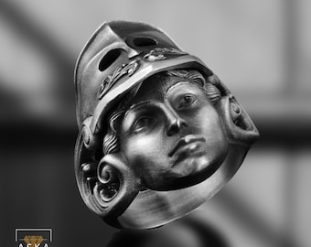 Athena Ring: Sterling Silver Greek Goddess Coin Jewelry