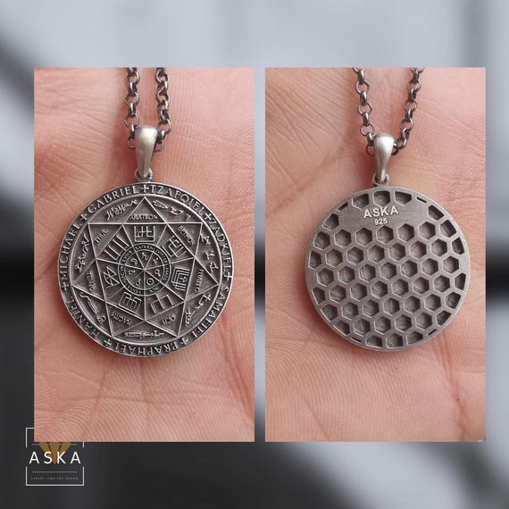 Seven Archangels Sigil Pendant: Sterling Silver Protection Amulet