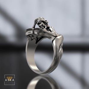 Ring girl with book,book ring,academic and education ring,reading ring,Handmade Fantasy Open Book Ring,Book lover Ring,Book Lover Gift Ideas