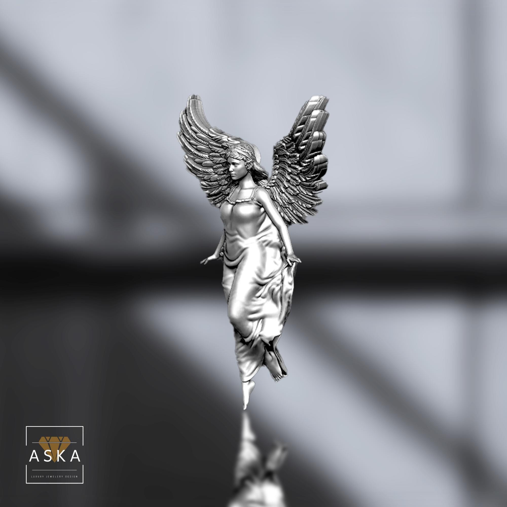 スターリングシルバーの天使の羽ネックレス：守護天使の記念品 - Etsy 日本