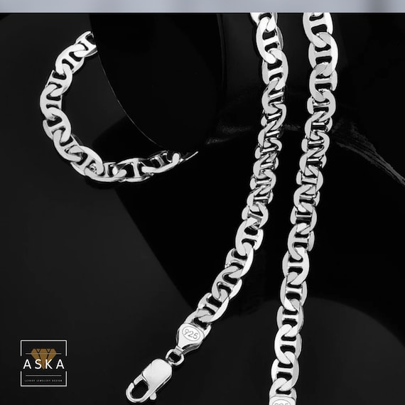 Sterling Silber Kette 2,1mm – Flachanker/Mariner- Produktbild-Vorschau 6