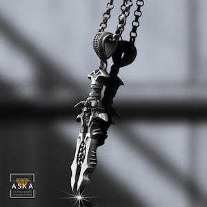 Gladiator Sword Necklace – 925 Sterling Silver Roman Sword Pendant, Handmade Warrior Jewelry for Men