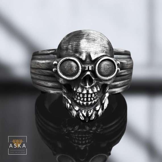 Anello Da Uomo Con Teschio Alato In Argento Sterling 925 - Foto 9