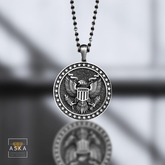 Oxidized Sterling Silver Eagle Ring: Patriotic Men's Jewelry