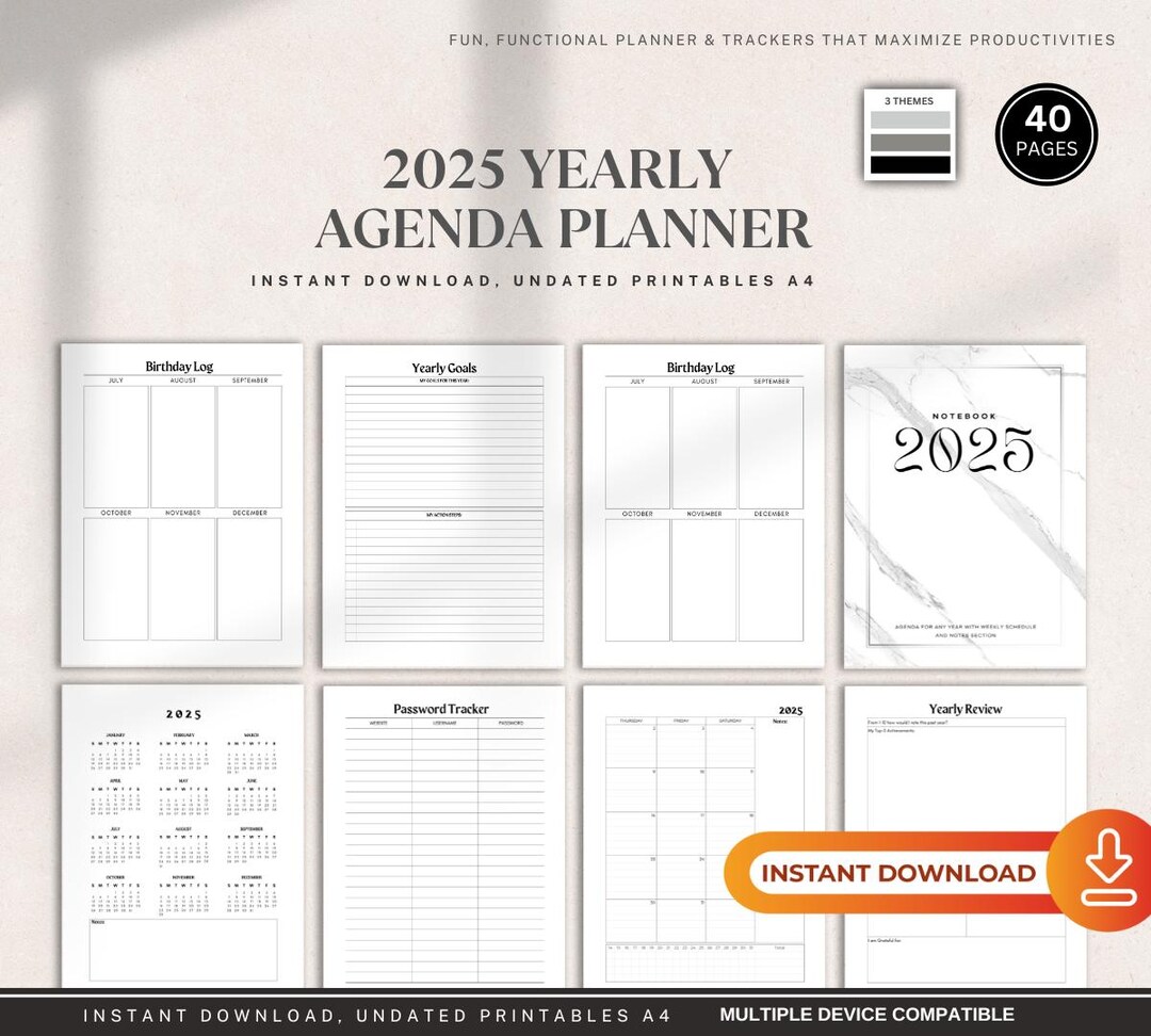 Printable Planner Template Kit, Daily Weekly Monthly Layout ...