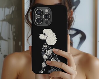 Poodle Floral Dog Tough Phone Case Dog Mom Wireless Charging Cute Impact resistant Iphone Samsung Google Pixel