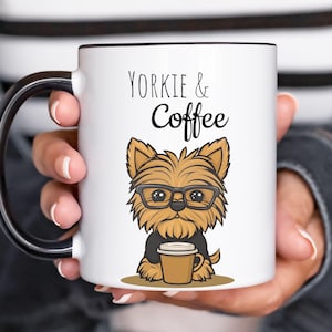 Yorkie & Coffee Yorkshire Terrier Keramiktasse 11 Unzen 15 Unzen Kaffeetasse Geschenk für Hundebesitzer Hund Mama Papa Yorkie Niedliche Tasse Kaffee-Liebhaber