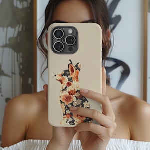 Floral Corgi Tough Phone Case Corgi Flower Phone Case Dog Mom Impact resistant Wireless Charging Cute Dog Iphone case Samsung Google pixel