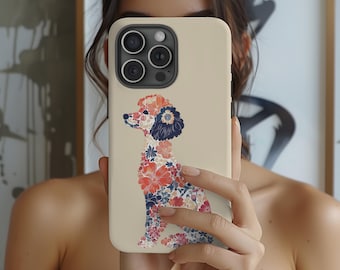 Floral Poodle Tough Phone Case Doodle Flower Phone Case Toy poodle Mom Impact resistant Wireless Charging Terrier Iphone case Samsung Google