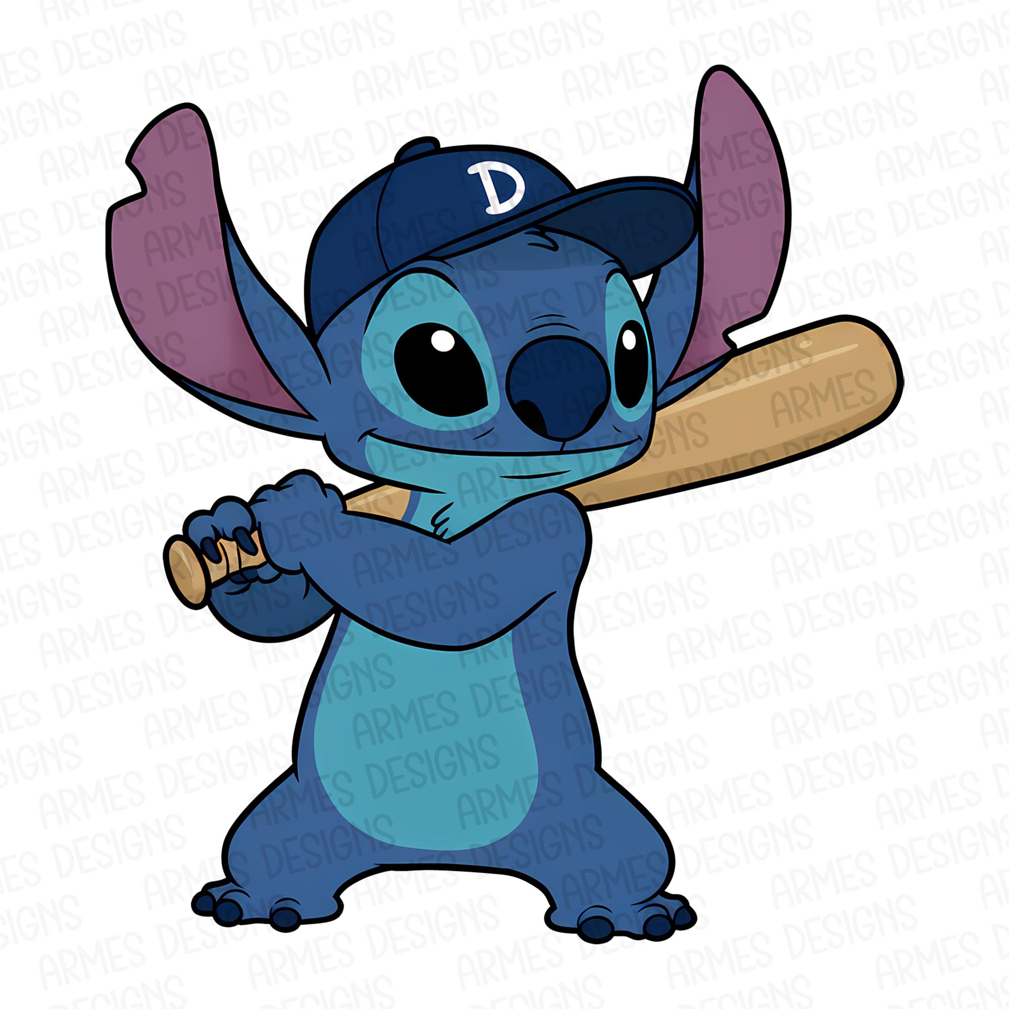 Stitch Baseball Png, Cute Stitch Sports Png, Funny Stitch Playing Bat ...