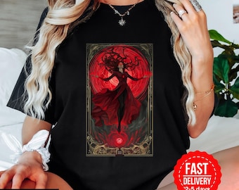 Scarlet Witch Tarot Card Shirt, Wanda Maximoff, Comfort Colors Tee