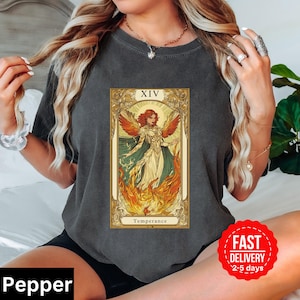 Phoenix Jean Grey Temperance tarotkaart shirt, x-men shirt, Marvel superheld comfort kleuren shirt, volwassen uniseks shirt, tarotkaart nummer 14