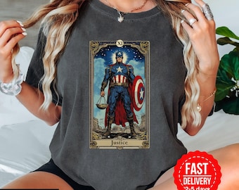Captain America Tarot Card Shirt: Comfort Colors Unisex Tee