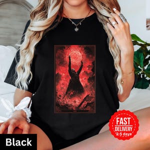 Maglietta con la carta dei tarocchi del Teschio Rosso e del Sole, maglietta con il cattivo Marvel, maglietta Comfort Colors, maglietta unisex per adulti, carta dei tarocchi numero 19, maglietta regalo con i tarocchi