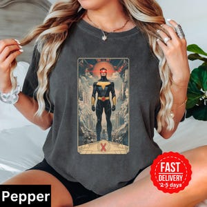 Chemise de carte de tarot X-men Cyclops l'empereur, chemise de super-héros Marvel X-Men, chemise couleurs confort, chemise unisexe adulte, carte de tarot numéro 4