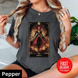 Dark Phoenix Jean Grey The Empress tarotkaartshirt, X-Men-shirt, Marvel Superhero Comfort Color Shirt, volwassen unisex T-shirt, tarotkaart nummer 3