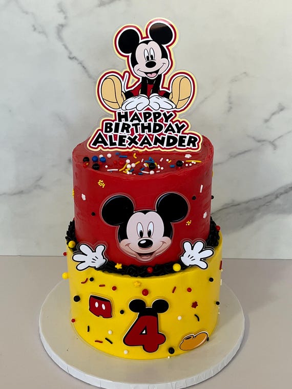 Dekora - Decoration Gateau Anniversaire Feuille Azyme avec Mickey Mouse - 20 cm Diametre Dekora - Decoration Gateau Anniversaire Feuille Azyme avec Mickey Mouse - 20 cm Diametre